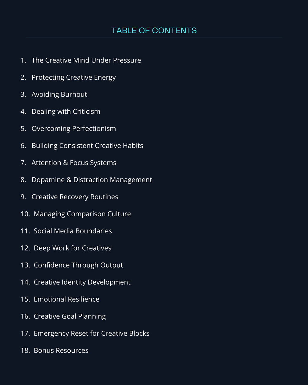 Mental Force Field for Creatives