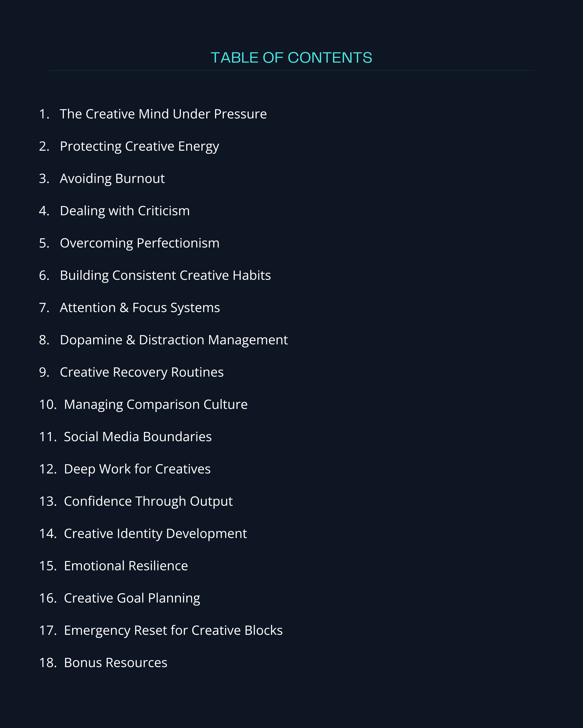 Mental Force Field for Creatives