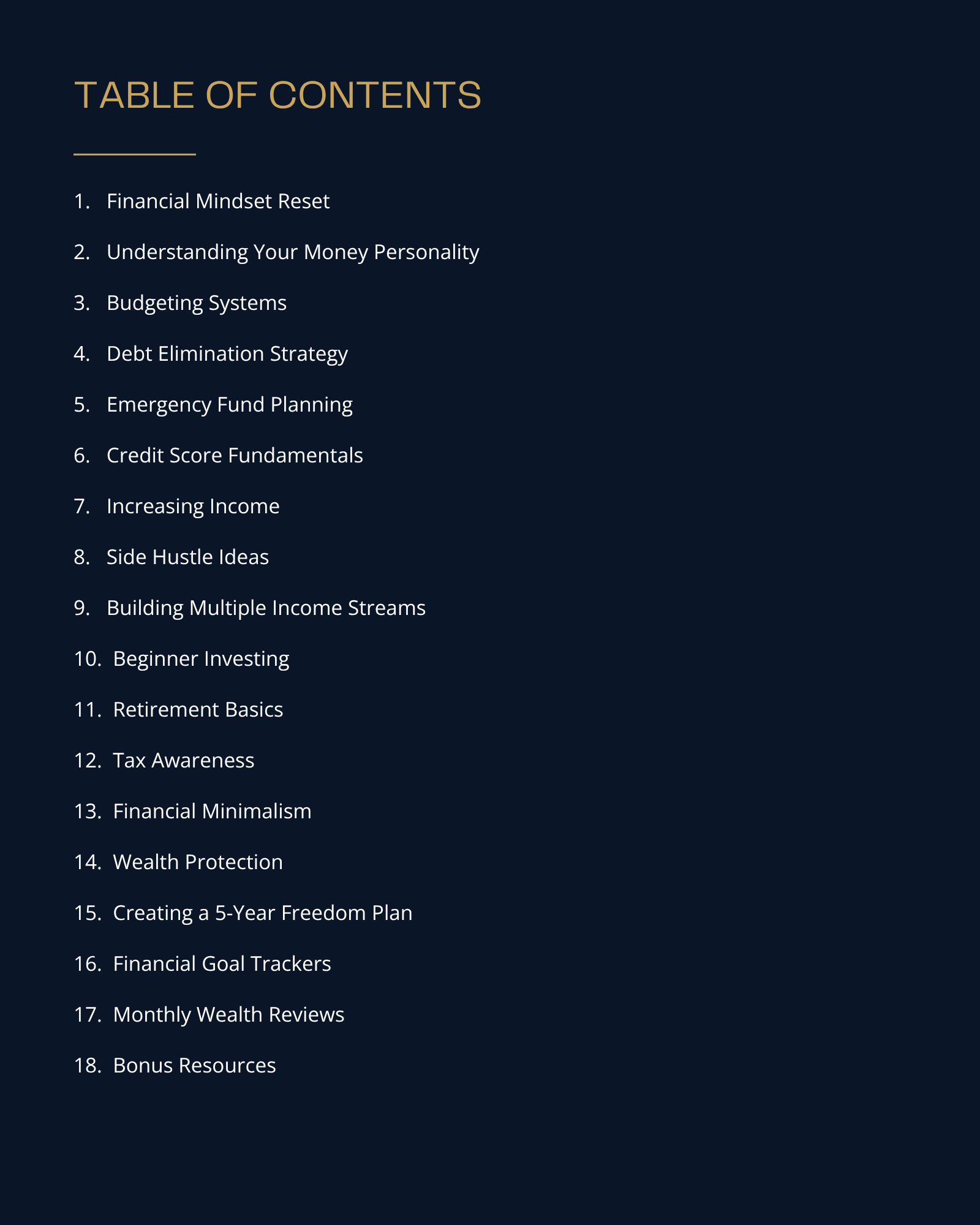 Financial Freedom Plan Workbook